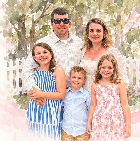 Katherine and Jay Jones with their three children